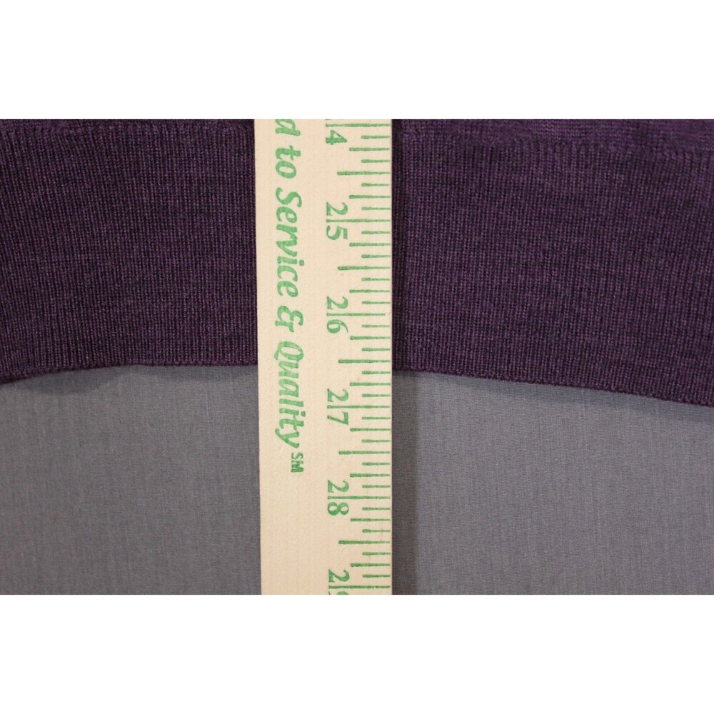 Jos A. Bank Traveler 100% Merino Wool Sweater Long Sleeve Purple Sz XXL - Picture 5 of 9